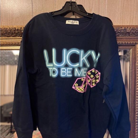 Black Sweatshirt with Neon Graphic - Picture 1 of 2